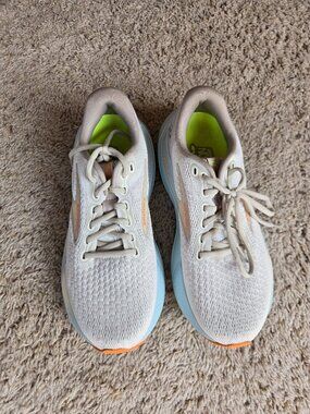 Brooks Glycerin 21 Running Shoes Coconut Aqua Orange Women's US Size 8